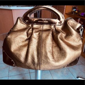 Donald J. Pliner bronze crossbody bag